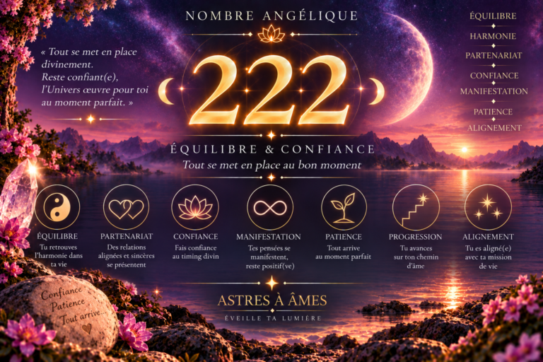 222 : SIGNIFICATION SPIRITUELLE, MESSAGE CACHÉ ET RITUEL PUISSANT.