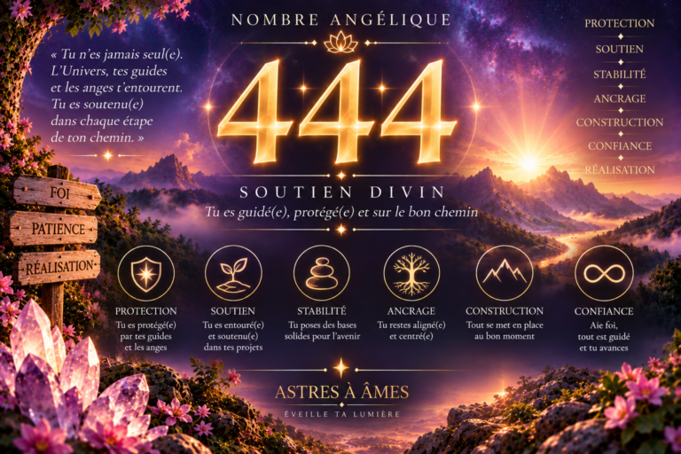 444 : SIGNIFICATION SPIRITUELLE, MESSAGE CACHÉ ET RITUEL PUISSANT.